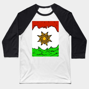 kurdish flag. flag of kurdistan. Baseball T-Shirt